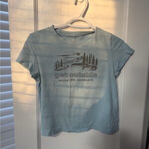 American Eagle Outfitters Light Blue "get outside" Graphic Tee
